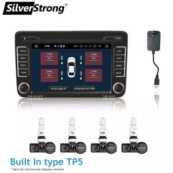 Система контроля давления в шинах SilverStrong, с USB-разъемом, 4 Датчики давления в шинах температуры для Android, DVD-проигрывателя