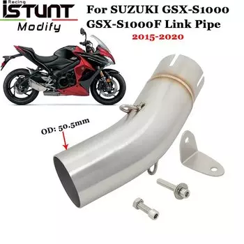 Системы выхлопных газов мотоцикла для SUZUKI GSX-S 1000 1000F GSXS1000 GSXS1000F 2015-2020, модификация, слипоны, Соединительная труба 51 мм