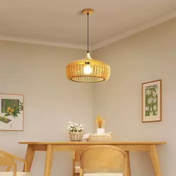 Скандинавская деревянная Подвесная лампа для кухонного островка, столовой, бара, зоны отдыха, лофт, магазинов, украшение, люстра в виде тыквы, светодиодное освещение