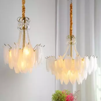 Скандинавская простая Потолочная люстра с жемчужными перьями, современная роскошная люстра для гостиной в помещении, роскошная люстра