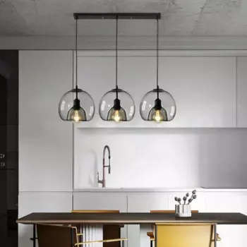 Скандинавский стеклянный подвесной светильник коньяк, современная простая Подвесная лампа для ресторана, кухонная подвеска, стеклянное освещение