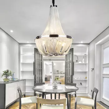 Скандинавский свет, роскошная люстра для гостиной, креативная вилла, зал, подвесной светильник с кисточками, дуплекс, здание, лестница, длинная люстра