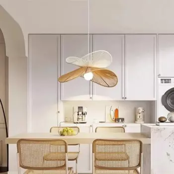 Скандинавский светодиодный подвесной светильник Wabi Sabi, подвесной светильник ручной работы, подвесной светильник для ресторана, гостиной, лофт, японская шляпа, подвесные светильники