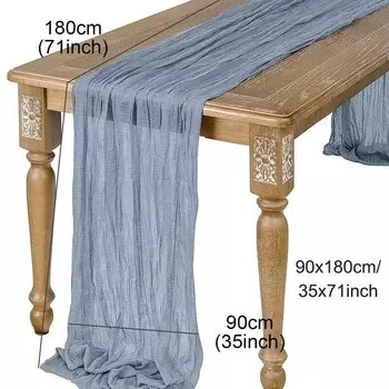 Скатерть-дорожка HUIRAN полупрозрачная полиэстер/хлопок шалфей