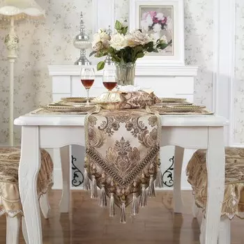 Скатерть-дорожка с пайетками из полиэстера/хлопка