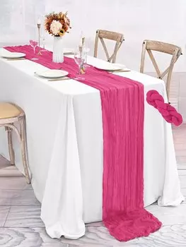 Скатерть-дорожка синяя полиэстер/хлопок