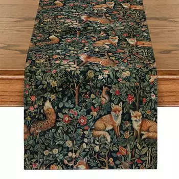 Скатерть-дорожка William Morris Plant Deer Fox из полиэстера