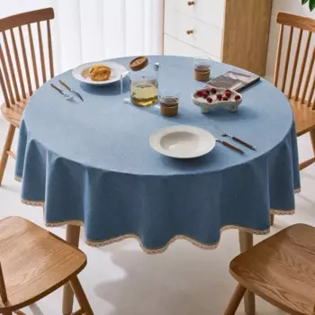 Скатерть из льна Yaapeet, круглый, многоцветная