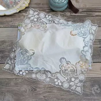 Скатерть Yoohxin рождественская цветочная вышивка полиэстер/хлопок 40 см