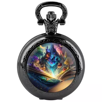 Сказочный мир: изысканные кварцевые карманные часы с стеклянной накладкой, дизайн замка мечты
