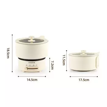 Складная электрическая кастрюля 1,8 л, домашняя многофункциональная электрическая сковорода, рисоварка с антипригарным покрытием, электрическая сковорода для путешествий