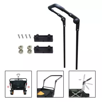 Складная фургон с нажимной ручкой, складные детали, сменная ручка-тележка для сада, похода, кемпинга, похода, пляжа