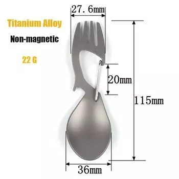 Складная ложка-вилка YESISOK из титанового сплава