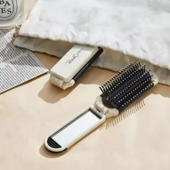 Складная Массажная расческа Mini Hairbrus, Антистатическая портативная дорожная Щетка для волос, расческа для волос с зеркалом