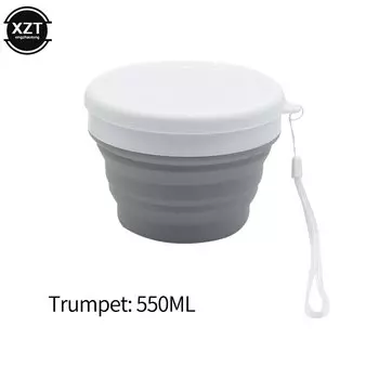 Складная силиконовая миска WYMECT 550 мл синяя