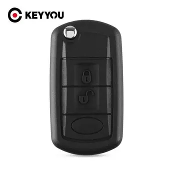 Складной чехол-брелок KEYYOU для дистанционного ключа с 3 кнопками для LAND ROVER Range Rover Sport LR3 Discovery