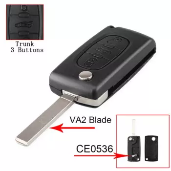 Складной чехол-книжка для автомобильного ключа KEYYOU, 3/2 кнопки, для Peugeot 206, 407, 307, sw 607, для Citroen C2, C3, C4, C5, C6, berlingo