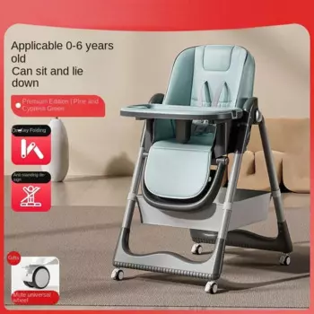 Складной детский обеденный стул, домашний многофункциональный портативный детский обеденный стол и стулья с колесами, обеденный стул