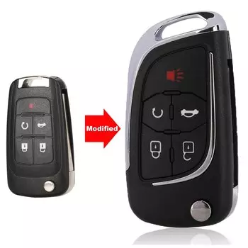 Складной ключ jingyuqin для автомобиля с дистанционным управлением, модифицированный чехол-брелок для Chevrolet Cruze, Epica, Lova, Camaro, Impala, чехол с 2, 3, 4, 5 кнопками на корпусе HU100