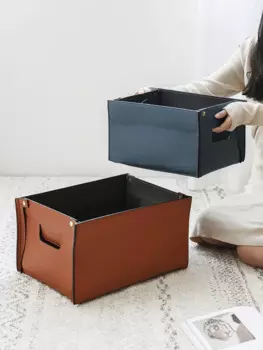 Складной кожаный контейнер для хранения косметики