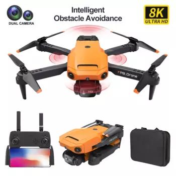 Складной Квадрокоптер P8 8K с двойной камерой Esc HD 4K Wi-Fi FPV 360 Полное препятствие избежать оптического потока складной Квадрокоптер игрушки