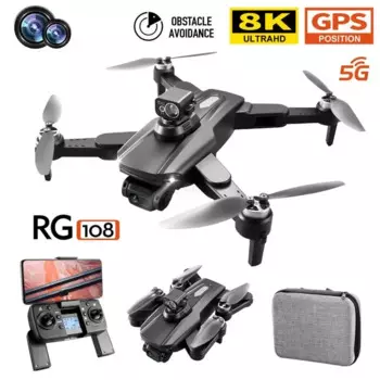 Складной Квадрокоптер RG108 с GPS и двойной камерой 1,5 км 8K HD