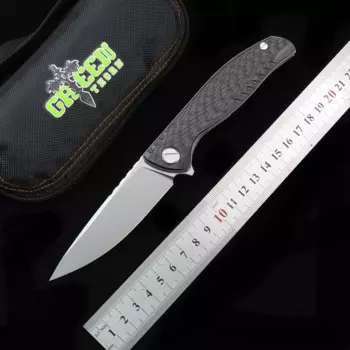Складной нож Green thorn F3Ns, практичный складной клинок из углеродного волокна и титана TC4, с рукояткой K110, для повседневного использования, кемпинга, охоты