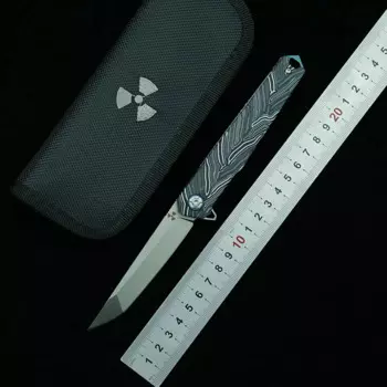 Складной нож LEMIFSHE JR3395 Flipper, карманный клинок 100% D2, рукоятка G10, для ежедневного использования, кемпинга, охоты, кухни, выживания