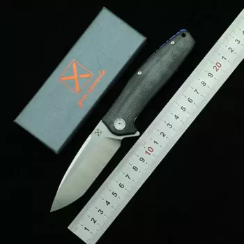 Складной нож LEMIFSHE YX751 Flipper, карманный клинок 14C28N с ручкой миката для кемпинга, охоты, кухни, выживания, повседневного использования