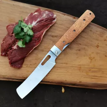 Складной нож с деревянной ручкой, карманные ножи, многофункциональный инструмент, набор универсальных ножей для барбекю, туристический нож для самообороны, выживания