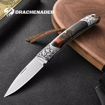 Складной нож с кожаным ножом, карманный нож EDC, резак для коробок для кемпинга и использования на открытом воздухе, ручные инструменты для мужчин и женщин