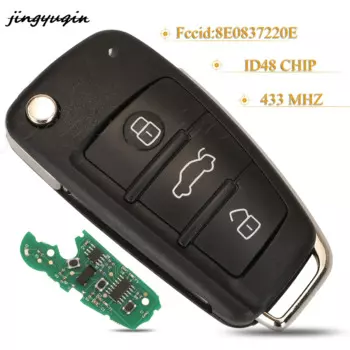 Складной штатив jingyuqin с 3 кнопками, 433 МГц, ID48, чип Fccid:8E0837220E/Q/K для Audi A4 2004-2008