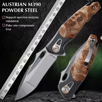 Складной штатив M390 из порошковой стали, Кемпинговый нож с футляром, инструмент для выживания на природе, подарок, охотничий нож, инструменты для повседневного использования