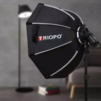 Складной восьмиугольный софтбокс Triopo 65 см S кронштейн сетка fr круглая головка вспышка Godox V1 AD200Pro