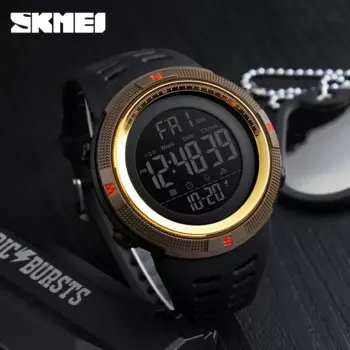 SKMEI 1251 многофункциональные часы будильник Chrono 5Bar водонепроницаемые цифровые часы reloj hombre Открытый мужские спортивные часы