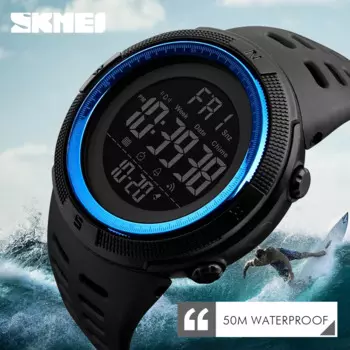 SKMEI 1251 многофункциональные часы будильник Chrono 5Bar водонепроницаемые цифровые часы reloj hombre Открытый мужские спортивные часы