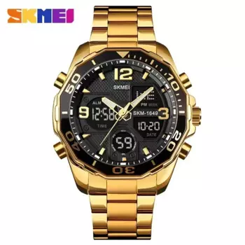 SKMEI 1649, вращающиеся кварцевые цифровые мужские наручные часы, водонепроницаемые спортивные стальные мужские часы с обратным отсчетом, мужские часы reloj hombre 1850