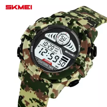 SKMEI камуфляжные цифровые спортивные электронные часы для мужчин и женщин, модные 5 бар, водонепроницаемые, с секундомером, наручные часы Reloj Hombre