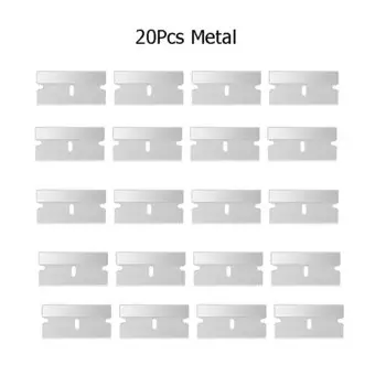 Скребок для лезвий бритвы 20 шт., инструмент для удаления клея из металла и стекла, сменные лезвия из углеродистой стали, инструмент для тонирования автомобиля