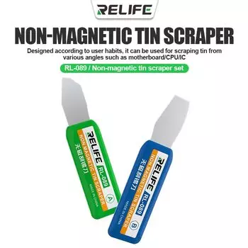 Скребок для удаления олова RELIFE RL-089, Немагнитный скребок для удаления олова, высокопрочная стандартная материнская плата, IC ЦП, ручной инструмент для удаления олова с прямым отверстием