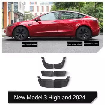 Скрытый брызговик для 2024 Tesla Model 3 Highland, скрытые передние и задние крылья, грязезащитный брызговик, автомобильные аксессуары