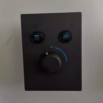 Скрытый смеситель для душа Fevnd латунный черный хром 2/3 функции