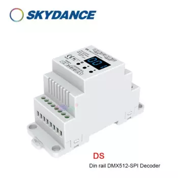 Skydance 5 В-24 В 12 В Din-рейка DMX512 в SPI декодер WS2812 2815 RGB RGBW IC пиксельный светодиодный контроллер DS DMX преобразователь сигнала диммер
