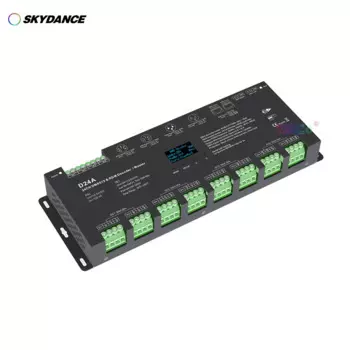 Skydance OLED-дисплей 24 канала CV DMX512 декодер 12 в-24 В постоянного тока 4-шим 24 канала RDM DMX Master RGB фотолента контроллер 8 бит/16 бит