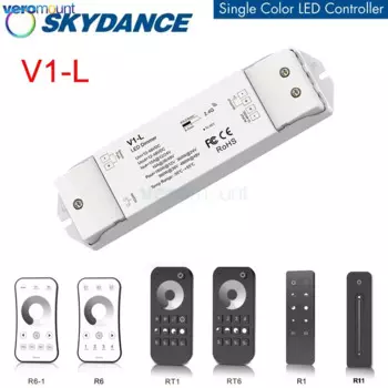 Skydance V1-L Светодиодный диммер 12 В 24 В постоянного тока 1 канал 15 А ШИМ 2,4G RF Беспроводная интеллектуальная одноцветная светодиодная лента Диммер контроллера переключателя