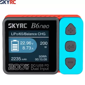 SkyRC B6 Neo 200w DC зарядное устройство с двойным входом DC/PD 10A зарядный ток цифровой источник питания