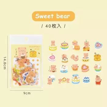 SKYSONIC наклейки с медведем и кроликом 40 шт.