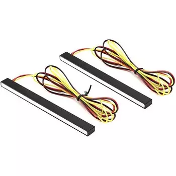 Slim-Fit белый/янтарный последовательный светодиодный дневных ходовых огней Blink Switchback, универсальный, совместимый с большинством автомобилей, внедорожников, грузовиков