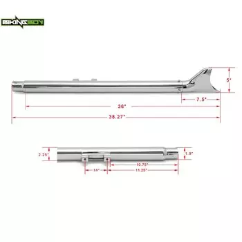 Slip On 33 "36" 39 "42" глушитель «рыбий хвост» выхлопная труба Softail Chopper Fatboy FLSTF Heritage FLSTC FXSTC FLSTN FXSTD 07-17 16 15