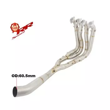 Слипоны для BMW S1000RR 2010 - 2018 для S1000R 2015-2018 выхлопная полная система мотоцикла, передний разъем, Соединительная труба, 60 мм, выхлопная труба